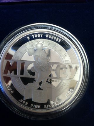 Mickey Mouse Sixty Years With You 5 Troy Oz. .  999 Fine Silver photo