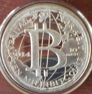 . 999 Troy 1 Oz Round Silver 2014 Msrp Of 10mbtc Bitcoin Not Norfed photo