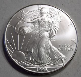1996 Uncirculated Silver Eagle One Troy Ounce photo
