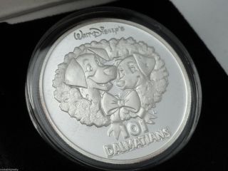 101 Dalmatians Walt Disney 1 Oz Proof Like.  999 Silver Coin With Coin Box photo