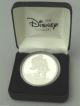 Astronaut Mickey Mouse Walt Disney 1 Oz.  999 Pure Silver Coin & Coin Box C480 Silver photo 2