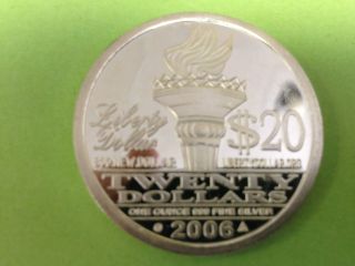 Silver Liberty $20 1 Troy Oz.  Round 2006 Norfed photo