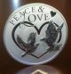 Silver Coin 2012 Peace & Love W/doves &heart Mother Day/wedding/anniversary Gift Silver photo 1