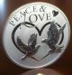 Silver Coin 2012 Peace & Love W/doves &heart Mother Day/wedding/anniversary Gift Silver photo 2