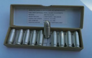 10x 1 Troy Oz Silver Bullet -.  45 Acp Caliber -.  999 Pure Silver From Nwmt photo