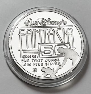 Disney Fantasia Centaur & Centaurette Mickey 1 Oz.  999 Silver Coin Round photo