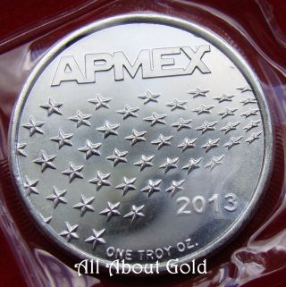 Solid Silver Round 1 Oz Apmex.  999 Flag Stars & Stripes Patriotic Investment Bu photo
