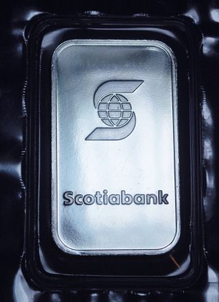 Scotiabank 1oz Pure Silver 99.  9 % Rare Bar photo