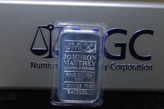 Johnson Matthey 1 Oz.  999 Silver Bullion Bar photo
