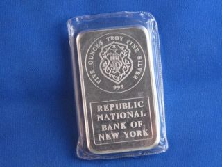 Johnson Matthey Republic Bank Silver 5 Oz Ingot B4439 photo