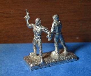 Hand Casted Solid.  999 Fine Silver Star Wars Inspired Trooper And Scout Figure photo