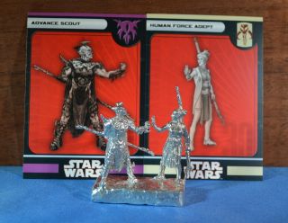 Hand Casted Solid.  999 Silver Star Wars Inspired Warrior Figures 2.  86oz photo