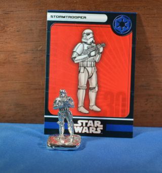Hand Casted Solid.  999 Fine Silver Star Wars Inspired Stormtrooper Figure 25.  9g photo
