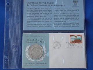 1971 Un Universal Postal Union Silver Medal Fdc B2304 photo