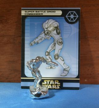 Hand Casted Solid.  999 Fine Silver Star Wars Inspired Battle Droid Figure 45.  3g photo