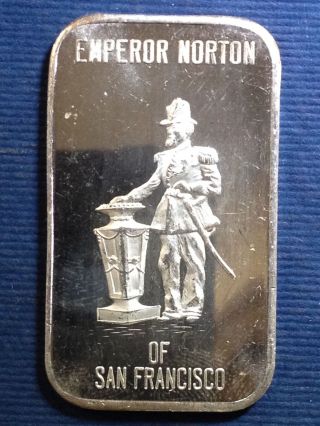 Cgsf,  Emperor Norton,  San Francisco 1 Troy Oz.  999 Fine Silver Art Bar photo