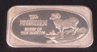 Trial Stamp Ussc Double Press Die Silver Bar Bighorn Sheep / Calif Saber Fossile photo