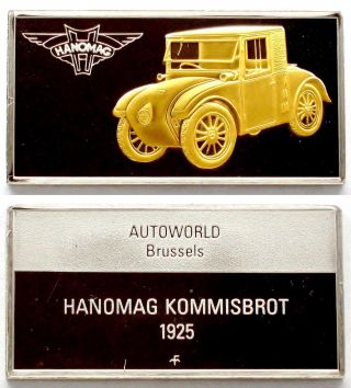 Hanomag Kommissbrot 1925 (germany) 0.  56 Oz Gold On.  925 Silver Bar Greatest Car photo
