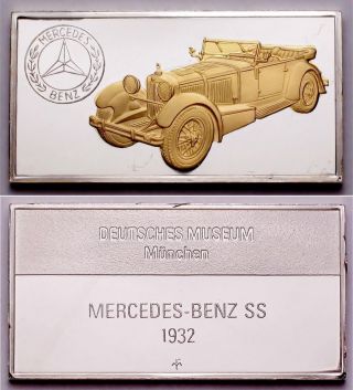Mercedes - Benz Ss 1932 (germany) 0.  56 Oz Gold On.  925 Silver Bar Greatest Car photo