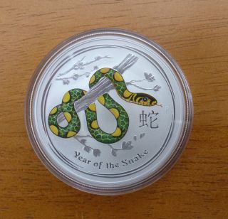 2013 Lunar Silver Coin - 1 Troy Ounce.  999 Fine Silver Round - Year Of The Snake photo