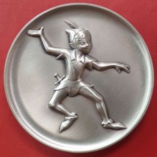 Rare 1974 Kirk Sterling Silver Peter Pan Hi Relief Magic Of Disney Medal Coin photo