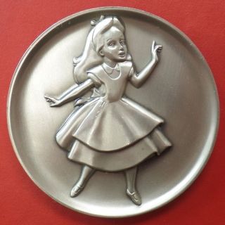 Rare 1974 Kirk Sterling Silver Alice Hi Relief Magic Of Disney Medal Coin photo