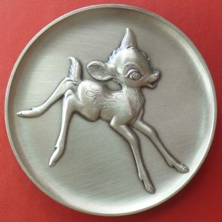 Rare 1974 Kirk Sterling Silver Bambi Hi Relief Magic Of Disney Medal Coin Fawn photo