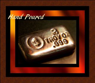 Hand Poured 2 Troy Oz. .  999 Pure Fine Silver Bullion Bar Hand - Crafted Bar Nb24 photo
