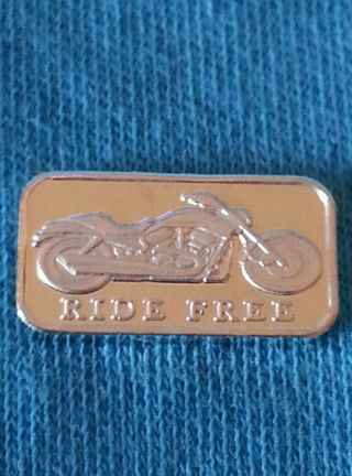 1 Gram.  999 Pure Silver Motorcycle Ride Coin Bar Harley Gold Wing Indian photo