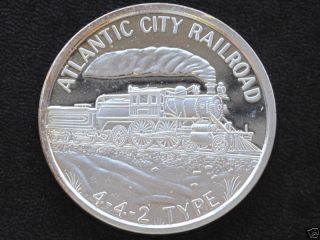 Atlantic City Railroad Silver Art Round Troy Oz.  A0310 photo