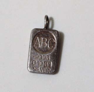 Abc Australian Bullion Company Old Pour 99.  98 Silver Rare 0.  10 Oz Ultra Rare Bar photo