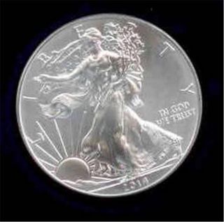 Silver Round 2014 American Eagle 1 Oz.  999 Dollar Nr Look @ R_and_l Store photo