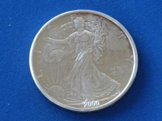 2000 Walking Liberty Mind Of Man One Ounce Silver Round B0645 photo