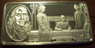 Coinhunters - 100 Greatest Americans Sterling Silver Bar Benjamin Franklin photo