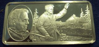 Coinhunters - 100 Greatest Americans Sterling Silver Bar Robert Frost photo