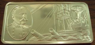 Coinhunters - 100 Greatest Americans Sterling Silver Bar George Dewey photo