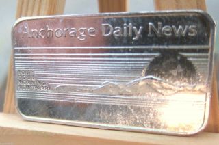 Anchorage Daily News Alaska (ox - 5).  999 Silver Art Bar Collectible Ingot photo