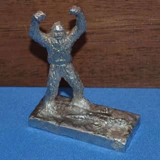 Hand Casted Solid.  999 Fine Silver Star Wars Inspired Mad Wookiee Figure photo