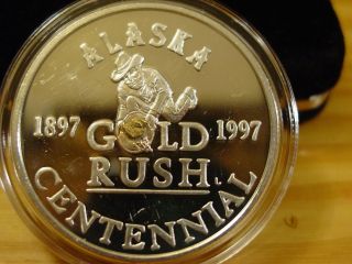 Alaska 1997 Centennial Gold Panner Medallion 999 Silver Troy Ounce photo
