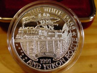 Very Rare Alaska 1991 Wpyr Railroad Medallion 999 Fine Silver 1 Troy Oz photo