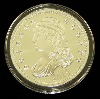 2013 Capped Bust 1 Oz Silver Round photo