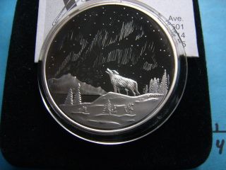 ☆ Wolf Northern Lights Alaska 999 Silver Very Rare Box Sharp Item photo