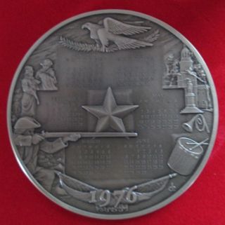 1976 Bicentennial Franklin Calandar Art Medal,  292 Grams Sterling Silver photo