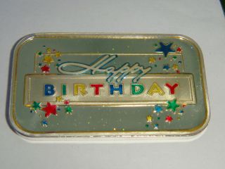 2007 Rare.  999 One Ounce Fine Silver Enameled Happy Birthday Bullion Bar photo
