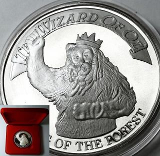 Wizard Of Oz 50th Anniversary Cowardly Lion Big 5 Oz.  999 Silver Coin Very Rare photo