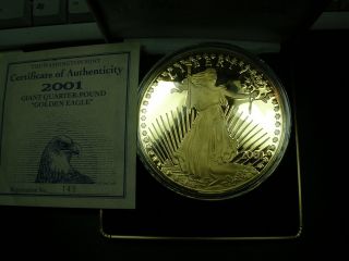 2001 Proof Silver Eagle 4 Troy Ounces Box photo