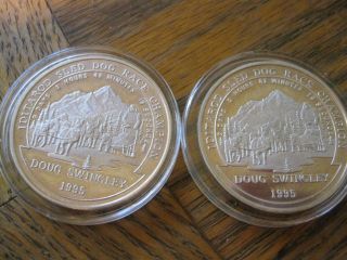 Alaska 1995 Iditarod Doug Swingley Error Medallions 2 Oz.  999 Fine Silver photo