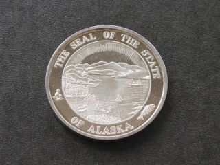 1969 Seal Of State Of Alaska Silver Art Round A9314 photo