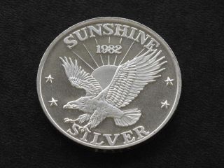 1982 Eagle Sunshine Mining Silver Art Round C0666 photo