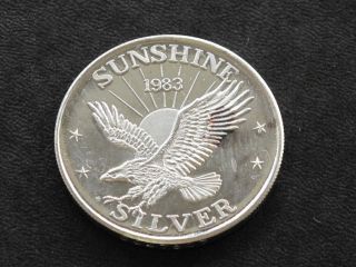 1983 Eagle Sunshine Mining Silver Art Round C0642 photo